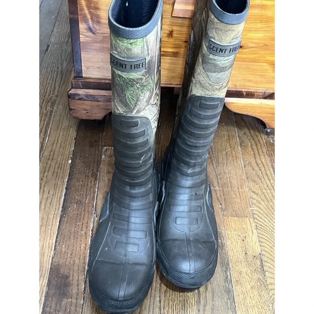 Itasca Scent Free Mens Camo Rubber Hunting Boots Waterproof Size 8
